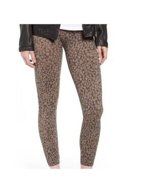 Spanx Size M Look At Me Now Seamless Leggings Mini Leopard Print Brown